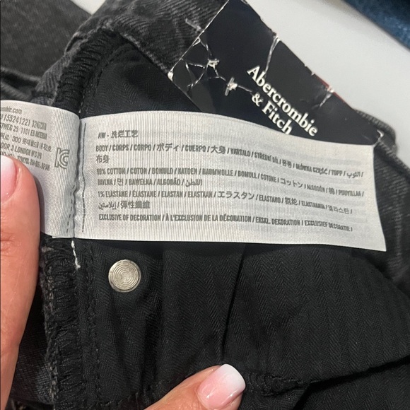 Abercrombie & Fitch-the 90s straight ultra high rise- curve love black Jeans - Picture 4 of 7